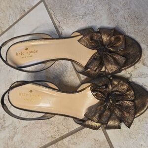Kate Spade Metallic Bow Heels